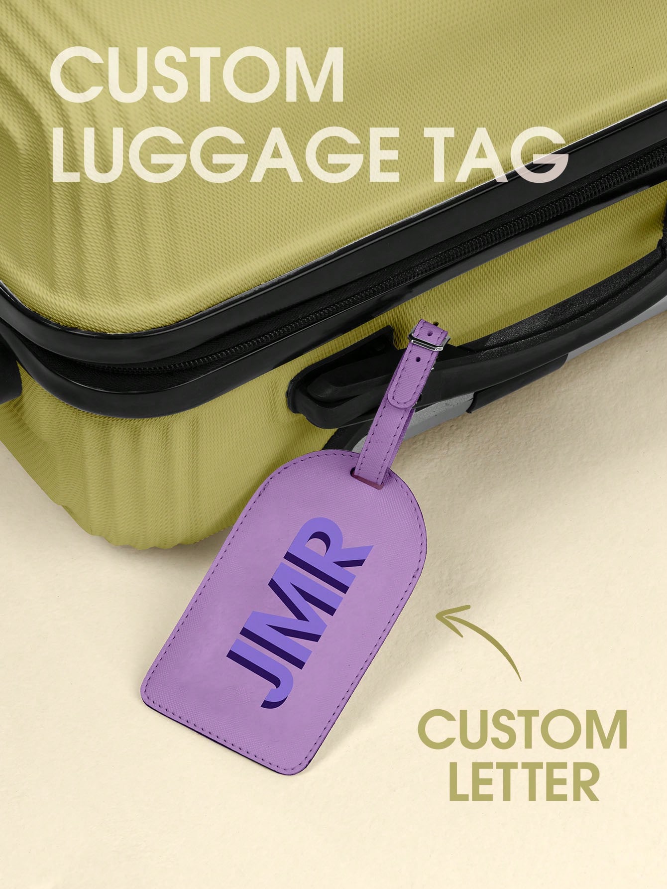 Travel Packing Cube - Tag Bagasi Inisial Pribadi Huruf Kustom