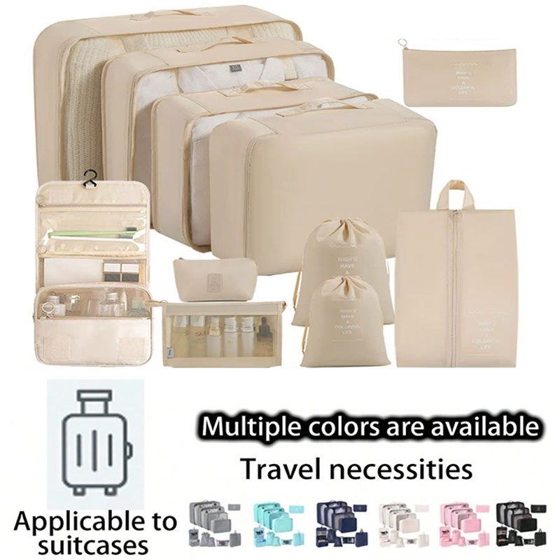 Travel Packing Cube - Set Tas Penyimpanan Perjalanan 7/8/9/10-Piece, Organizer