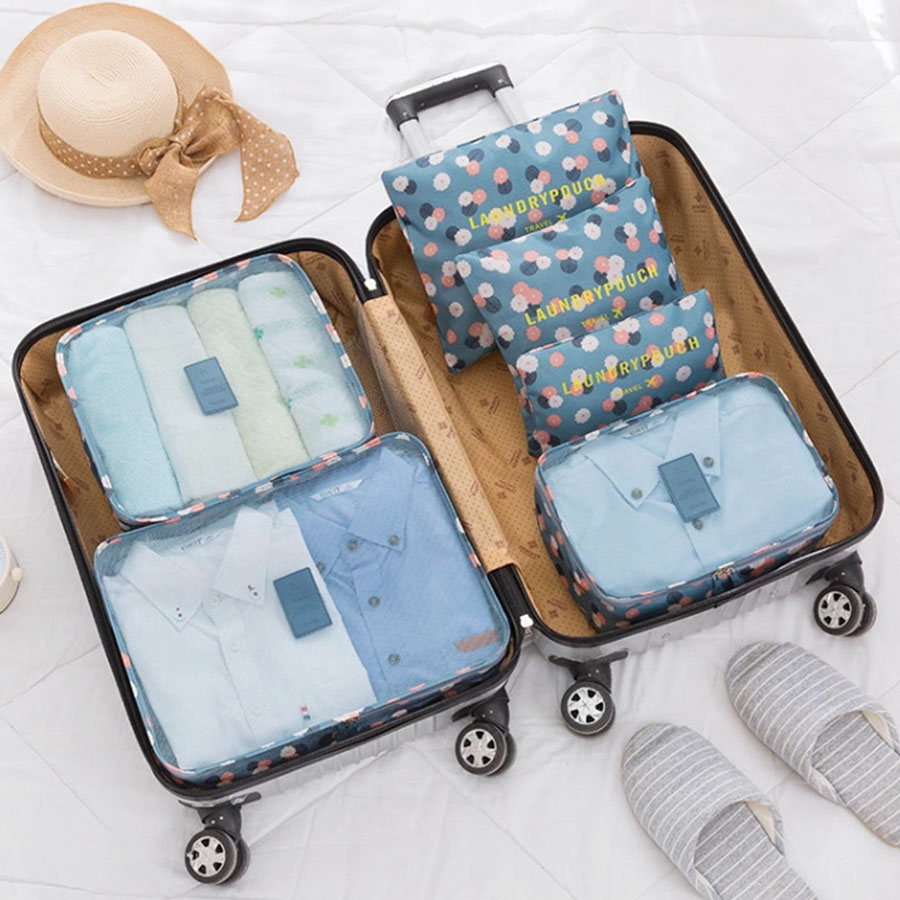 Travel Packing Cube - 6 buah tas penyimpanan Organizer perjalanan