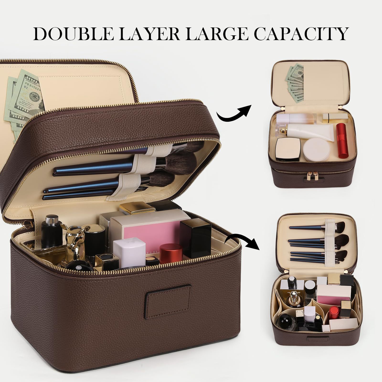 Travel Accessories Luxury - Tas Kosmetik Mewah Berkapasitas Besar Dua
