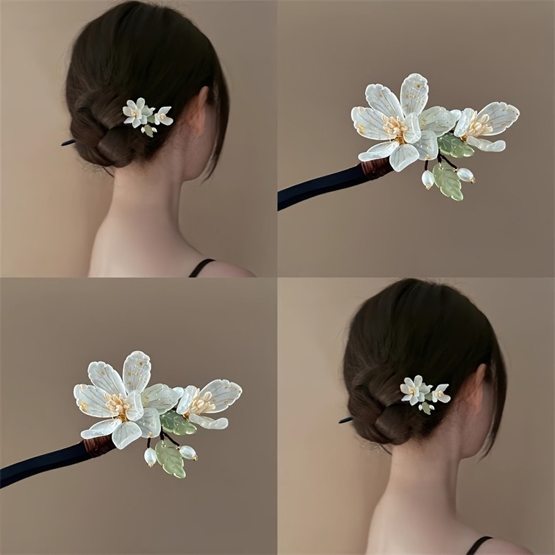 Travel Hair Accessories - 1 Buah Jepit Rambut Kayu Kepang