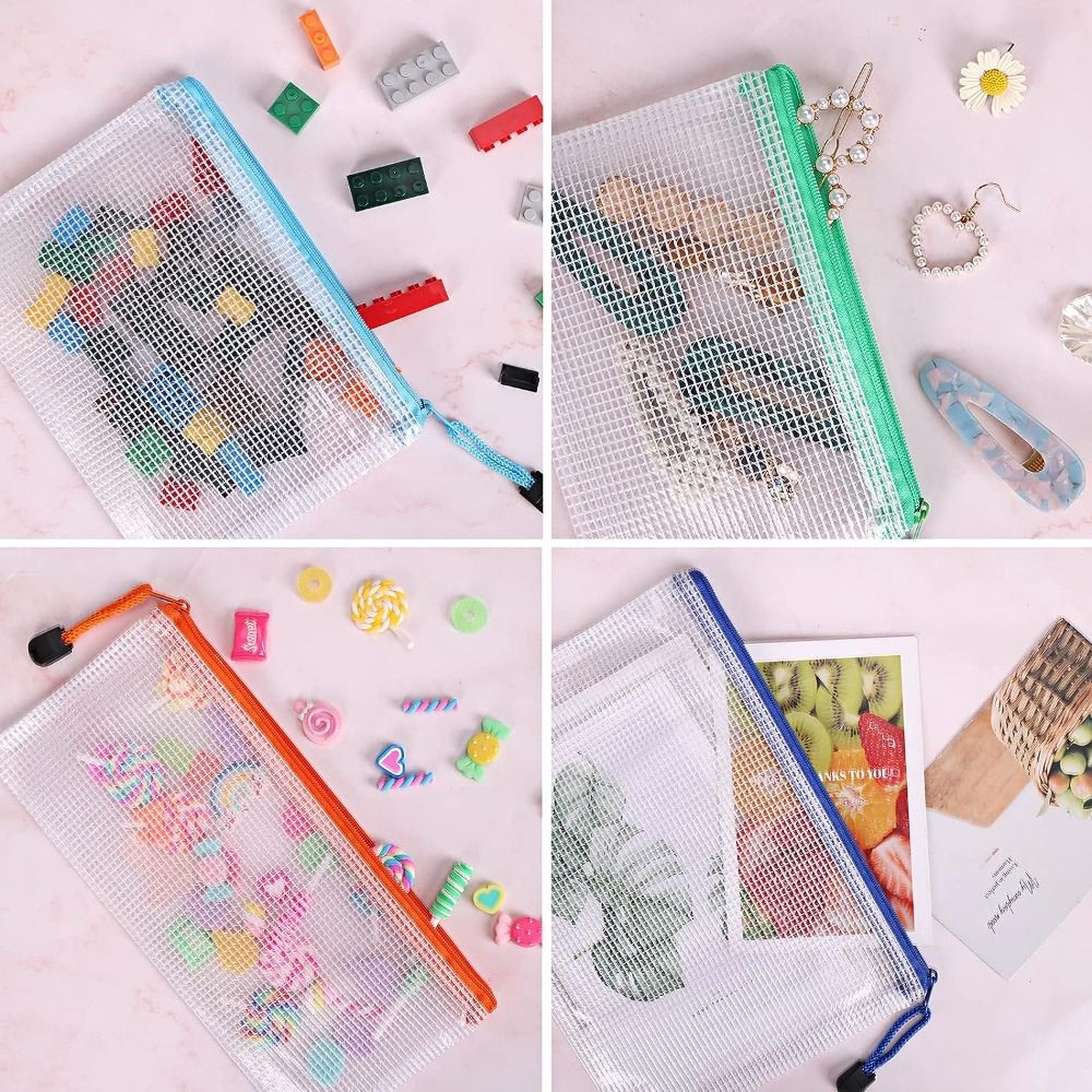 Document Organizer Folder - Tas Rias Kosmetik Kantong Ritsleting Jaring