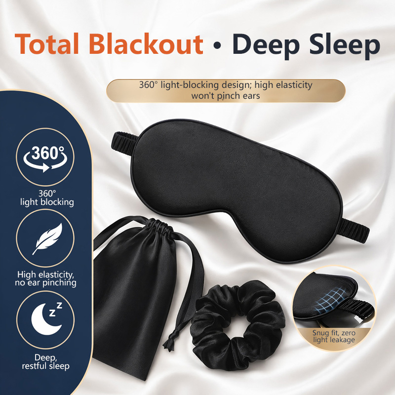 Travel Accessories Set - Set 3Pcs Masker Mata Sutra Penutup
