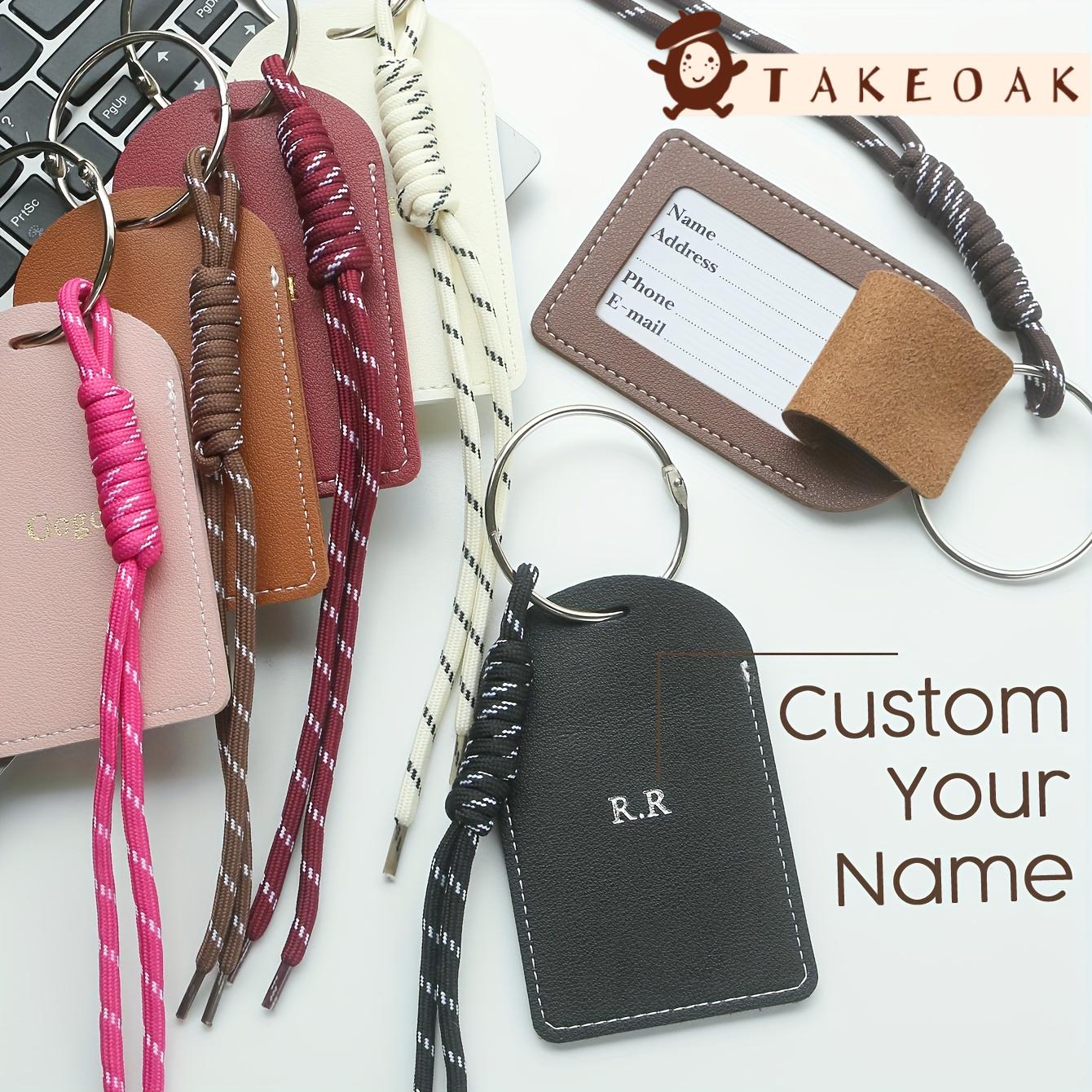 Travel Accessories Luggage Straps - Tag Bagasi Kulit Inisial Ganda Kustom