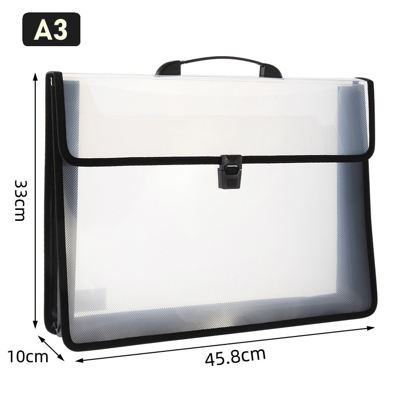 Document Organizer Folder - Tas plastik transparan portabel A3 seni
