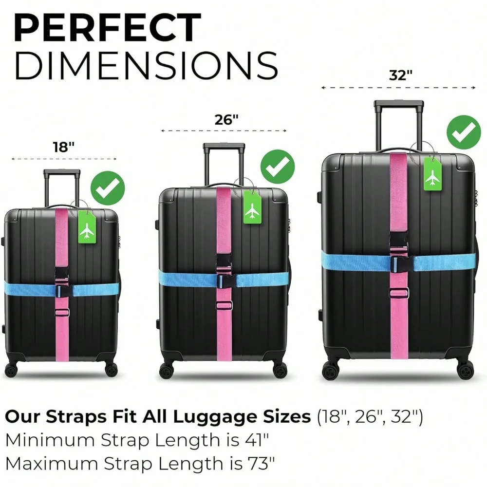 Set Tali Pengikat Koper dengan - Travel Accessories Luggage Straps ulasan dan harga