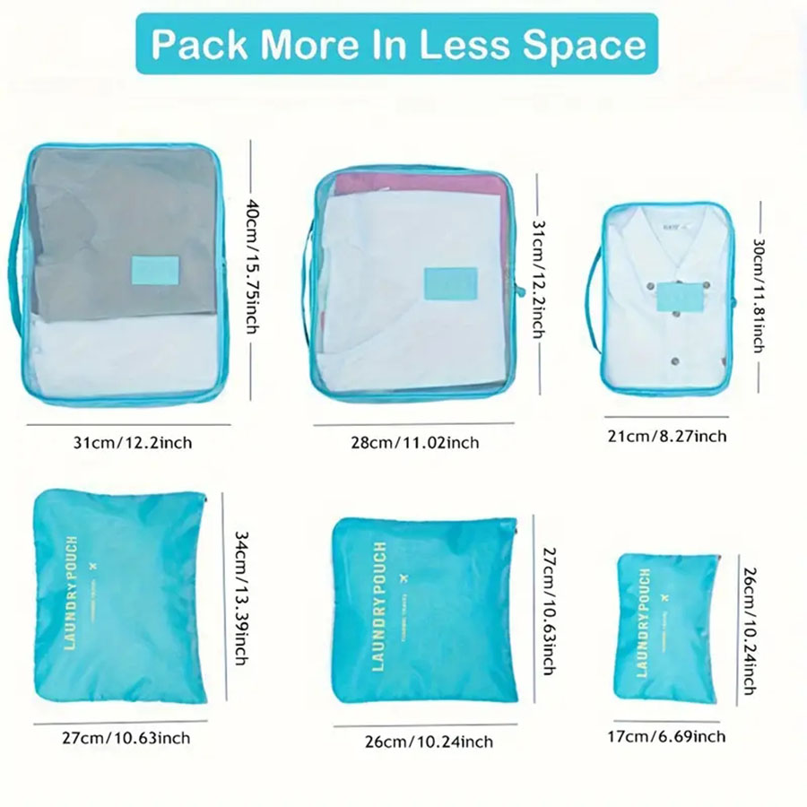 6 buah tas penyimpanan Organiz - Travel Packing Cube ulasan dan harga