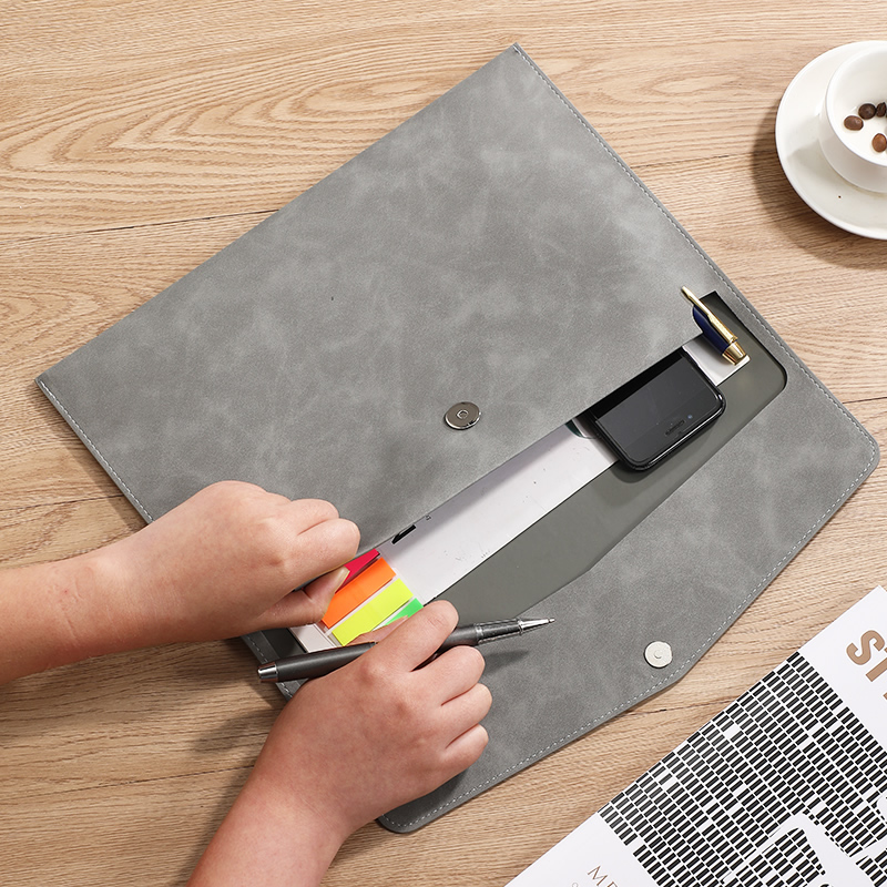 Tas Dokumen Kulit PU A4 dengan - Document Organizer Folder ulasan dan harga
