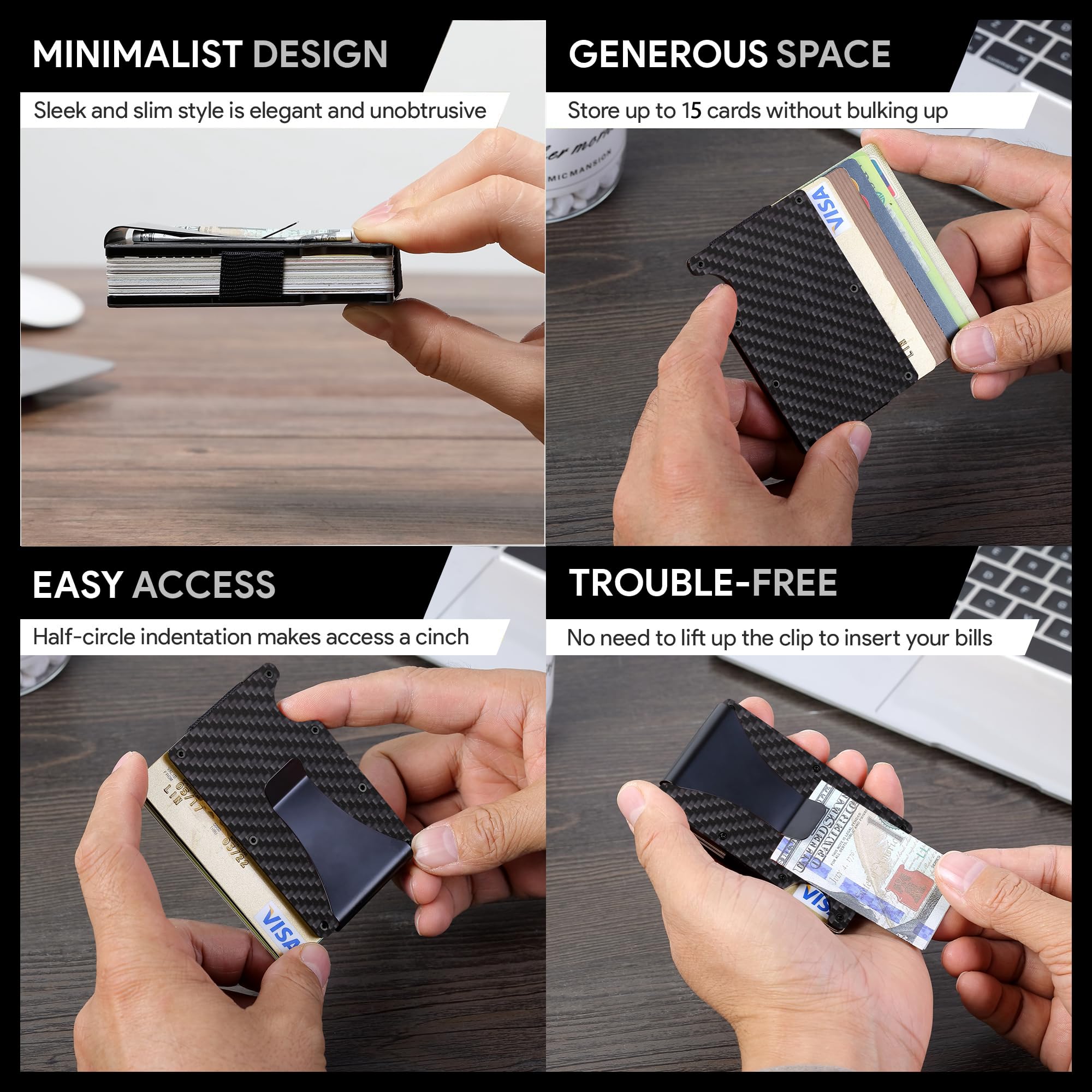 Dompet Serat Karbon, Dompet Kl - Travel Wallet Slim ulasan dan harga
