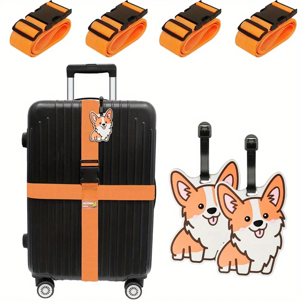 6 Pak Tali Bagasi Set Tag Baga - Travel Accessories Luggage Straps ulasan dan harga